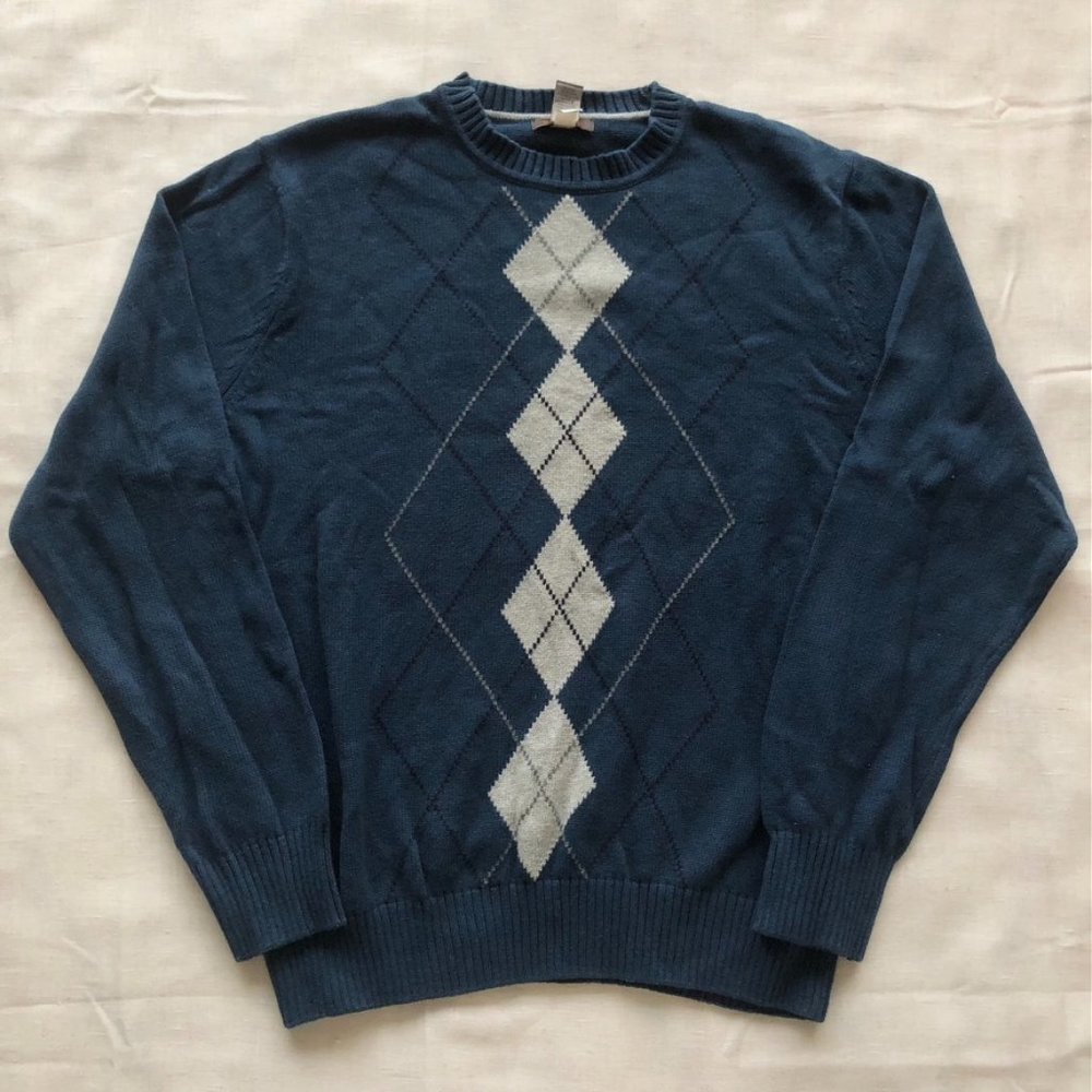 ON HOLD Vintage 100% Cotton Chunky Knit Grandpa Sweater - size L